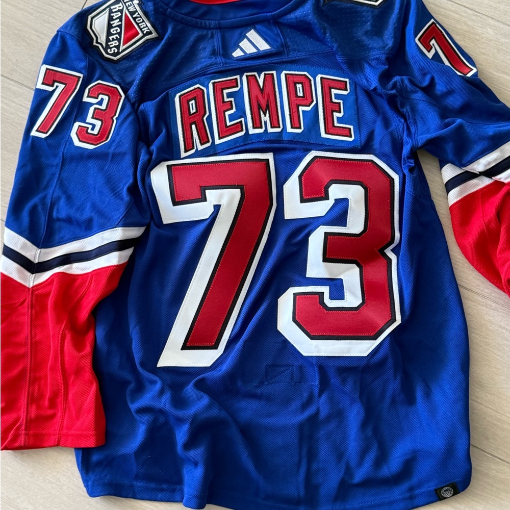 NWT Adidas Rangers Blue and Red Hockey Jersey-52 - Picture 3 of 9